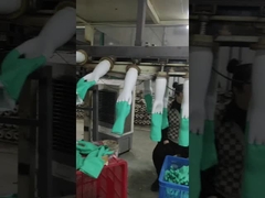 15 Mil Luva de nitril verde revestimento de flocos resistente a produtos químicos