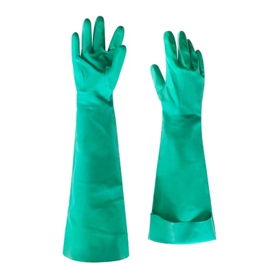 18 polegadas de resistência ácida 22 antienvelhecimento Mil Thickness da luva verde do nitrilo