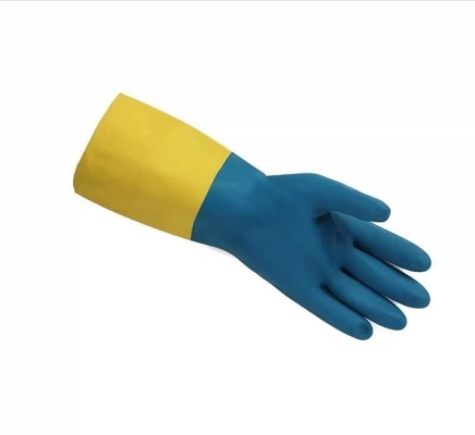 O rebanho industrial bicolor alinhou a resistência química das luvas do neopreno das luvas do agregado familiar