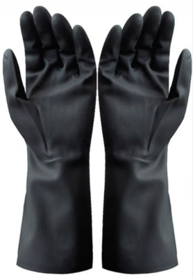 Do neopreno preto químico das luvas 410mm do neopreno da resistência ácida luvas de borracha