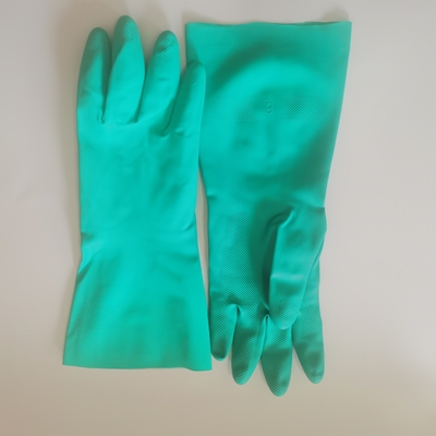 luva verde Houshold 15 Mil Chemical Resistace Kitchen Use do nitrilo de 33Cm