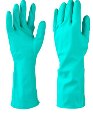 A resistência de 18 Mil Green Nitrile Glove Oil reuniu-se alinhando a luva química do nitrilo