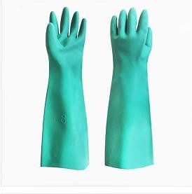18 avança luvas resistentes químicas 22 Mil Restaurant Nitrile Gloves do nitrilo verde de 45CM