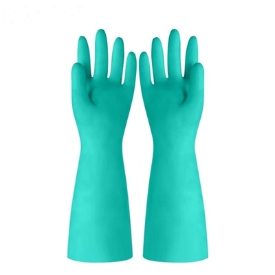 uso industrial resistente químico das luvas 45CM do nitrilo de 22mil Unflocked