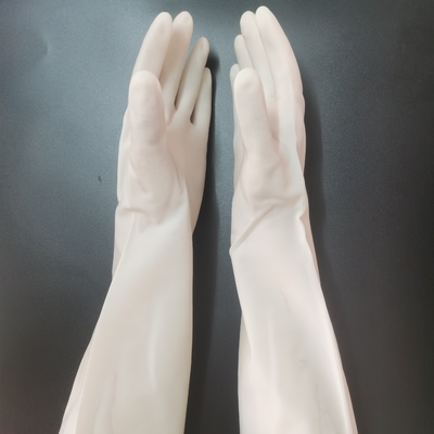 luvas resistentes Unflock do nitrilo de 38cm que alinha 15 Mil Dishwashing Cleaning Gloves