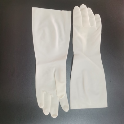 Luva branca do nitrilo do agregado familiar impermeável das luvas 38cm da lavagem da louça da cozinha