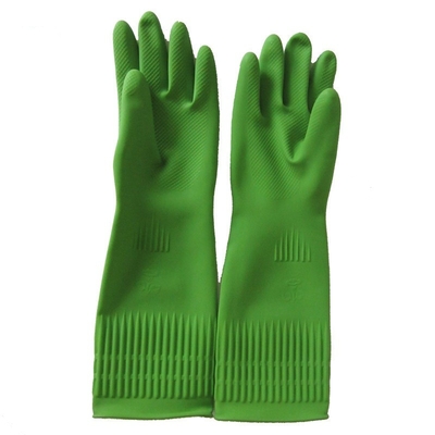 Luva de limpeza da cozinha longa extra natural das luvas 100G/Pair 38CM do punho do látex