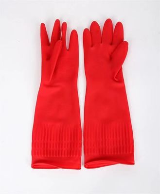 100g Par de Luvas de Limpeza Extra Longas em Látex com Punhos Extra Longos de 380mm de Comprimento Luvas de Proteção para Laboratório e Indústria