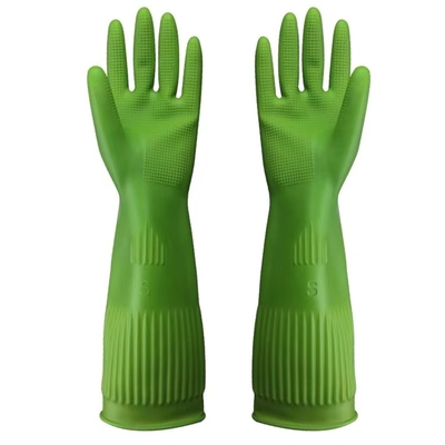 Do acréscimo livre da resistência química das luvas da cozinha do látex de 38CM luvas longas da lavagem da louça