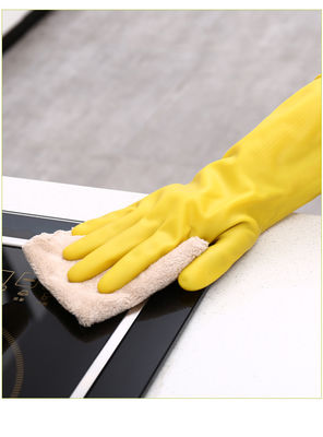 Luva Doméstica de Látex com Logotipo Personalizado, Forro Flocado Flexível, Proporcionando Conforto e Proteção Durante a Limpeza Doméstica