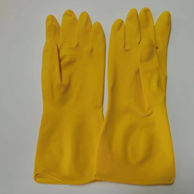 luvas resistentes químicas do látex de 30-32cm que engrossam a luva industrial do látex