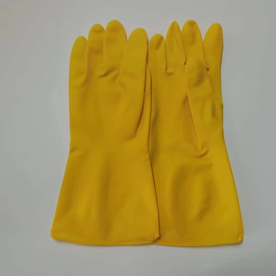 Luva industrial ácida do látex da luva 32CM do agregado familiar do látex da resistência do engrossamento