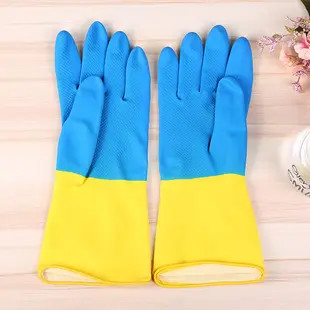 Comprimento alinhado rebanho das luvas 30-32CM da lavagem da louça da cozinha das luvas do agregado familiar do látex