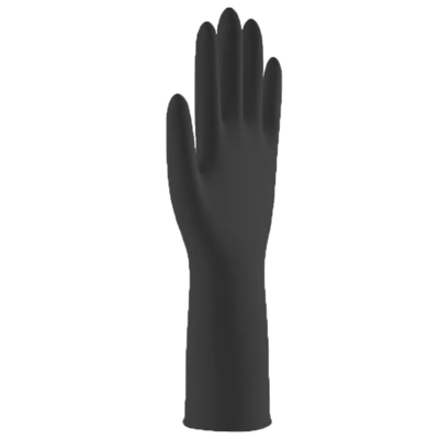 Luvas pretas descartáveis pretas duráveis do exame do nitrilo da luva 30CM Medline do nitrilo