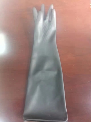 As luvas longas extra do látex do punho do engrossamento 60Cm XL reunem luvas alinhadas do látex
