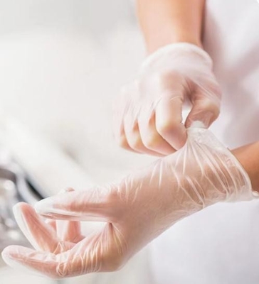 Do agregado familiar descartável da luva 30CM do vinil da resistência de fricção luvas estéreis do exame do vinil