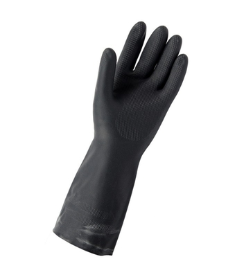 luvas pretas do neopreno do anti escapamento da resistência química das luvas do neopreno de 33Cm