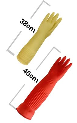 Luvas de látex de punho extra longo de OEM logotipo personalizado 100g par Luvas duráveis grossas ideais para aplicações de manuseio químico