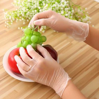 9 Inches Disposable Vinyl Glove Ambidextrous Clear Vinyl Gloves Designed for Medical Food Preparation and Cleaning Tasks