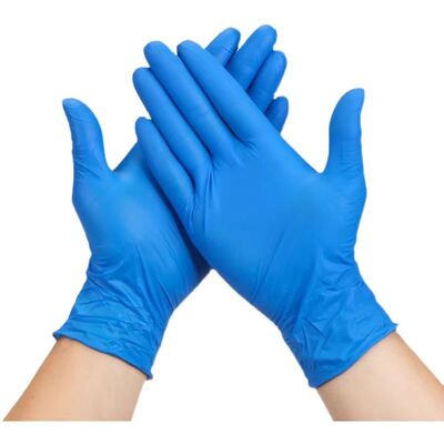 Luva de nitril descartável resistente a produtos químicos e a perfurações que oferece protecção para limpeza, manutenção e industrial