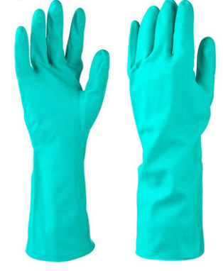 Obras industriais Luvas verdes de nitrilo Luvas de superfície texturizadas para maior aderência em ambientes industriais e laboratoriais