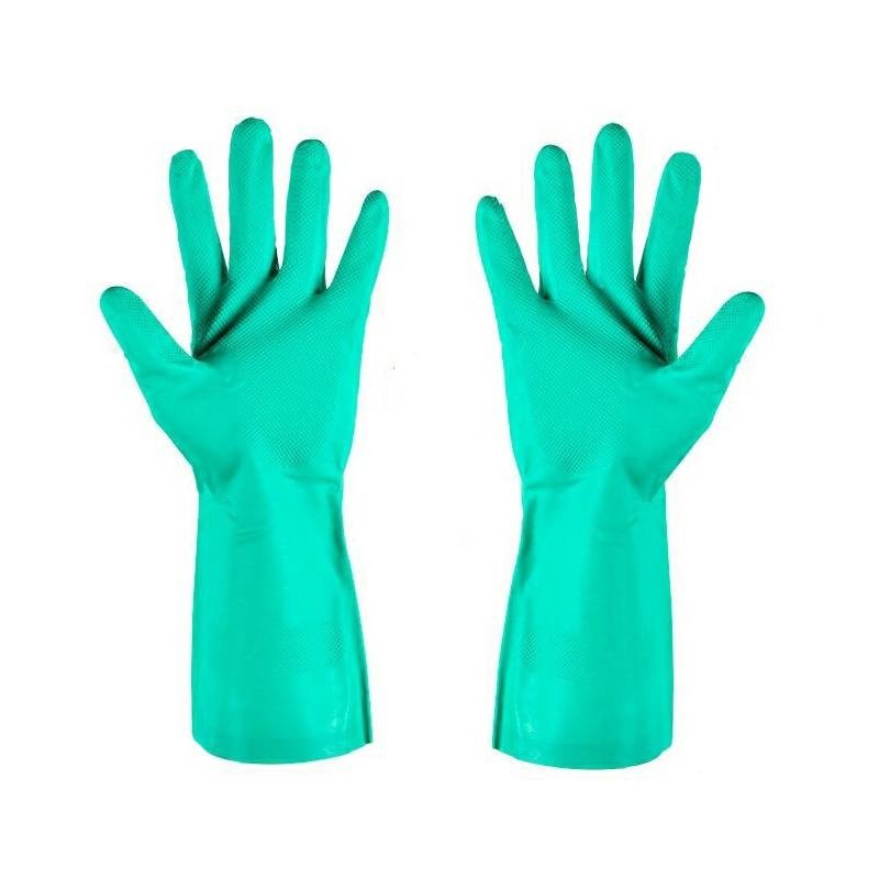 Dedo texturizado Luva de nitril verde Ambidextro Luvas de proteção duráveis Apto para laboratório médico industrial