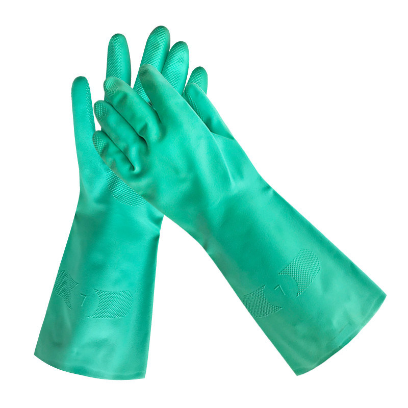 Industrial Works Green Nitrile Hand Glove Chemotherapy Tested Disposable Gloves for Medical Industrial and Laboratory Safety