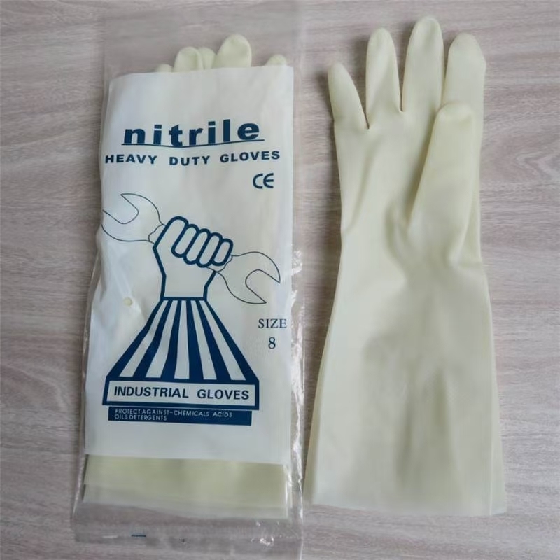 Luvas de látex pesadas 65 gramas por par Roupas de proteção duráveis Adequadas para aplicações industriais Resistentes a produtos químicos